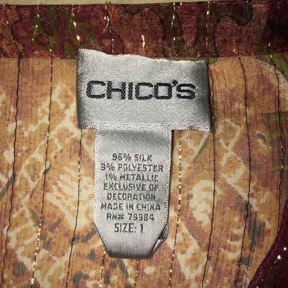 Chico's size 1 (med/8) Sheer button up blouse - Picture 5 of 6